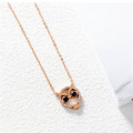 Femmes Hibou Renard Papillon Pendentif Collier Ras Du Cou En Acier Inoxydable CZ Cristal Charmes Amour Animal Bijoux pour les filles dans une Boîte Cadeau