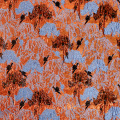 Hot Orange Polyester Jacquard for Dress