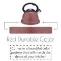 Couleur durable rouge bouilloire en acier inoxydable en acier inoxydable