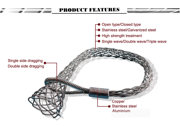 Single Eye Galvanized Steel Cable Pulling Grip