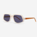 Rectangle and Dimensional Acetate Unisex Sunglasses