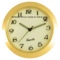 Quartz Movement Insert Round Silver Tone Mini Clock with Numbers