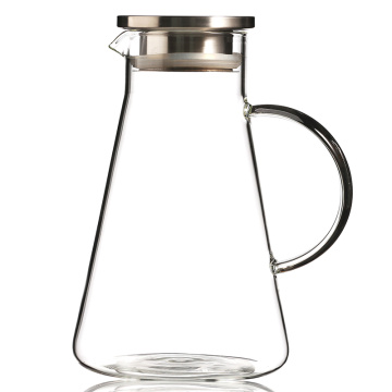 Carafe en verre adaptée aux besoins du client de 2 litres de cruche d&#39;eau en verre de Pyrex de logo avec le couvercle