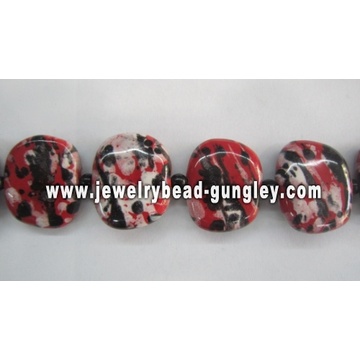 25x30mm Beautiful square Hand-painted Ceramic beads