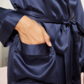 Silk Short-Length Bathrobe Robe With Pockets Wedding Party