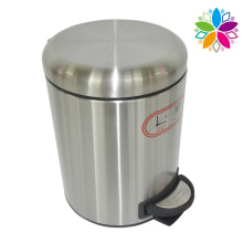 Round Stainless Steel Noiseless Close Foot Pedal Waste Bin (A5-SD)