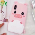 Funda de silicona blanda de silicona rosa de Hot Pink Pig