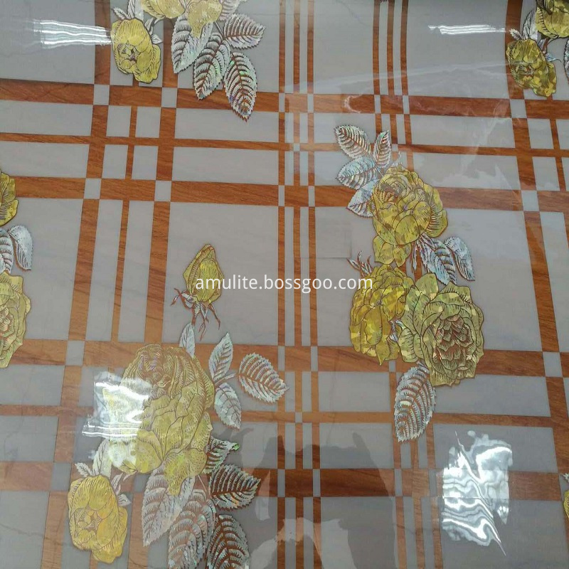 Flower Design Laminated Pvc Tablecloth