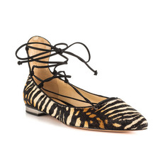 New Arrival Zebra Stripe Flat Women Shoes with Lace up (YF-1)