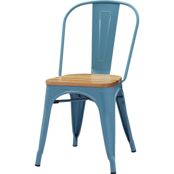 Metal Frame Wood Seat Restaruant Dining Chair