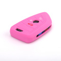 Pink color silicone car key cover for gifts