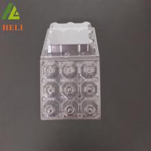 Tamaño de 9 orificios M Embalaje transparente de plástico transparente para huevo para regrigerator