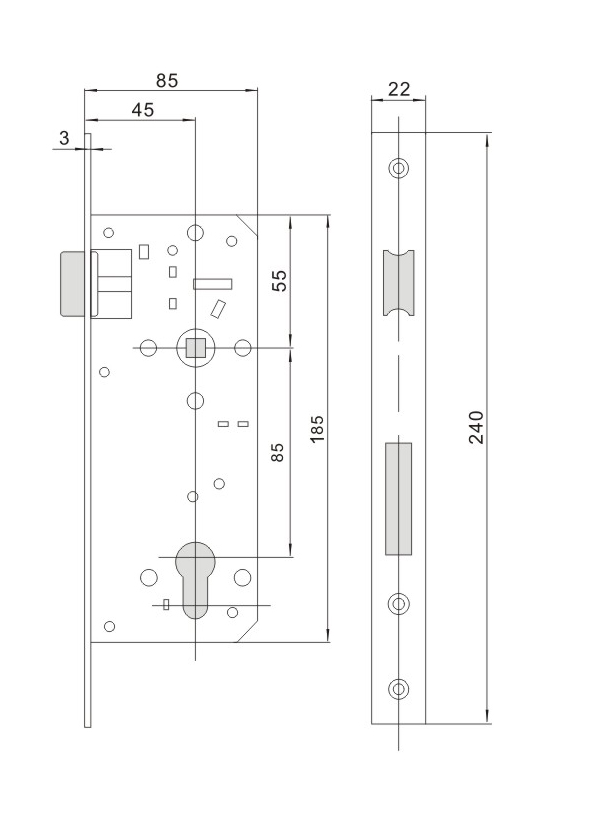 door lock body