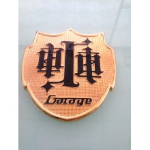 Insignia de la placa del garage plateada oro, Medalla de encargo (GZHY-BADGE-004)