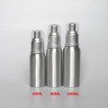 Bouteille de shampooing en aluminium argenté de qualité supérieure de 50 ml, bouteille de pompe en aluminium pour emballage cosmétique