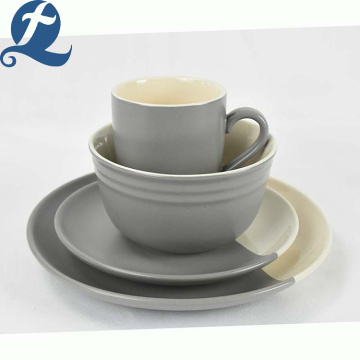 Unique Design Food Grade Splicing Grey Ceramic Tableware