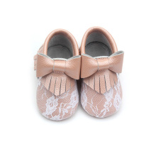 Mocassins en dentelle Bowknot Chaussures de bébé en gros