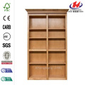 Unfinished Red Oak 6-Shelf Bookcase Bi-fold Door