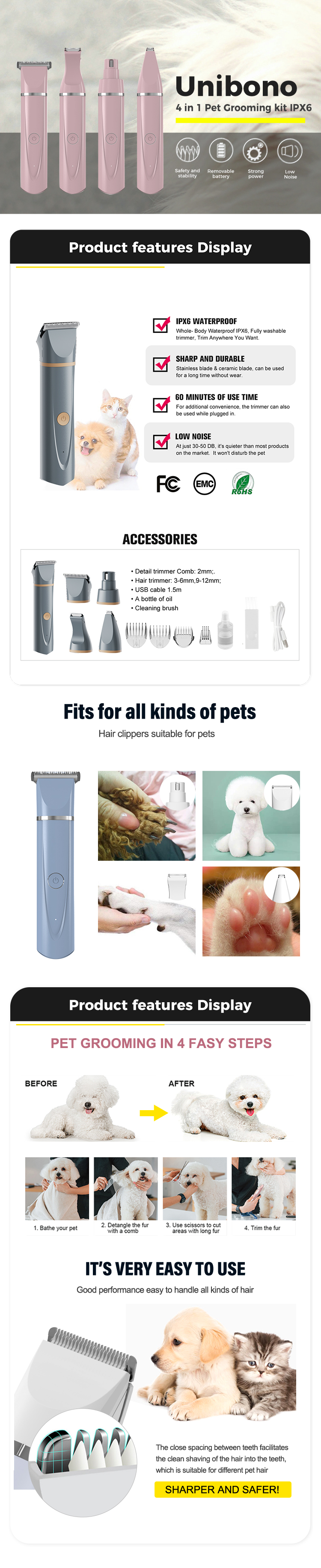 Wholesale animal grooming hiar clippers for small pet Wholesale animal grooming hiar clippers for small pet