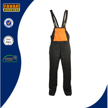 Workwear Men&#39;s Bib Pants com bolsos na fábrica de lados