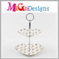 Double Tier Cake Stand Wedding Printing Ceramic Plate