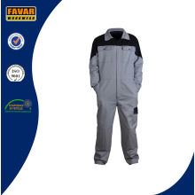 Two Tone 100%Cotton Twill Working Coverall in Grey/Black