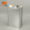 F-style square metal tin container with screw lid