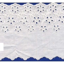 Eyelet Embroidered lace for lady accessories/new design patterns lace / attractive Embroidered lace fabric