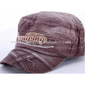 Washed jeans cotton embroidery flat military cap hat