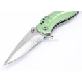 Green Aluminum Handle Camping Folding Clasp Knife