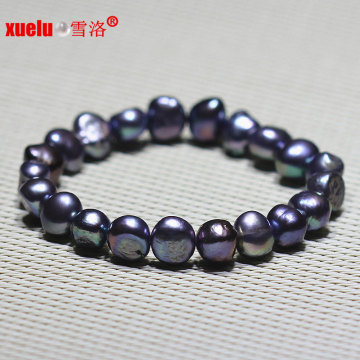 Fashion Black Baroque Freshwater Pearl Bracelet Jewellery (E150051)