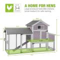 Movable Chicken Coop with Run Outdoor Hen House