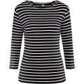 Langarm gestreifte T-Shirt-Tops von Frauen schlanker Blusen