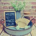 Galvanized Round Serving Tray with Handles