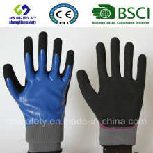 Guantes de látex, guantes de trabajo de seguridad de acabado de arena (SL-RS308)