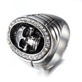 Titanium steel non-mainstream diamond jewelry skull ring