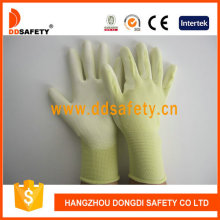 13 Guage Желтый нейлон PU Dipping Safety Gloves Dpu163