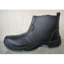 Split Embossed Leather Safety Shoes with Mesh Lining (HQ03012)