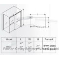 Frameless Duschkabine mit Edelstahl-Hardware für den amerikanischen Markt (KW021)