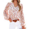 Mulheres Boho Floral Print Bouse Shirts