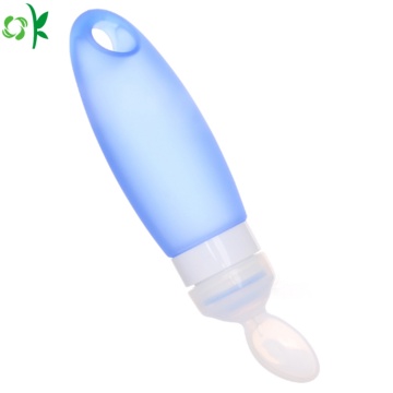 Nouveau design de bouteille de cuillère à manger en silicone pour tout-petit