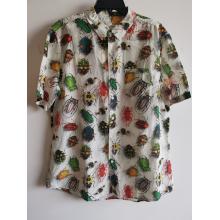 Men Casual Silk Cotton Short Sleeve Shirt