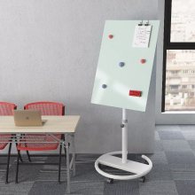 Quadro branco de vidro magnético móvel para escritório