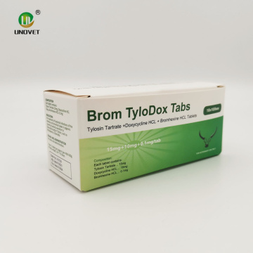 Tylosin Tartrate+Doxycycline HCL+Bromhexine HCL Tablets