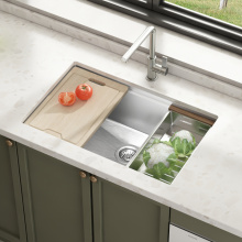 Stainless Steel 25 Inch Ledge Workstation Sink