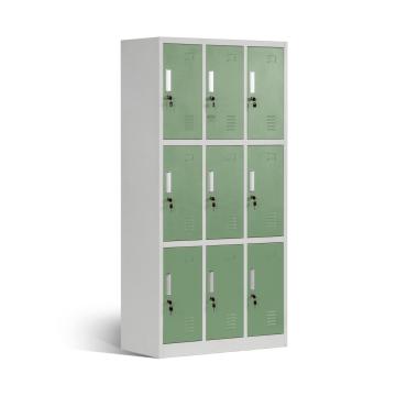 Locker de almacenamiento de 9 puertas colorido 3 niveles