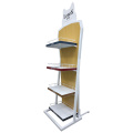 4 shelf wine metal wood display