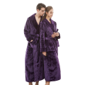 Soft 100% polyester coral fleece bathrobe for women