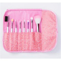 8PCS Pink Color Synthetic Hair Makeup Brushes Set
