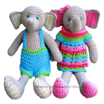 Mano tejida Crochet elefante Amigurumi Toy